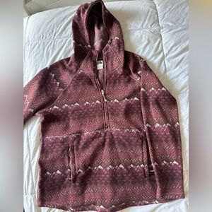 North Face maroon and pink 1/4 zip